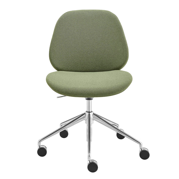 EE Test Vendor Lyle Ergonomic Contract Grade Office Chair Polished Aluminum Base for Modern Workspaces Green EETEST-90628-GRN