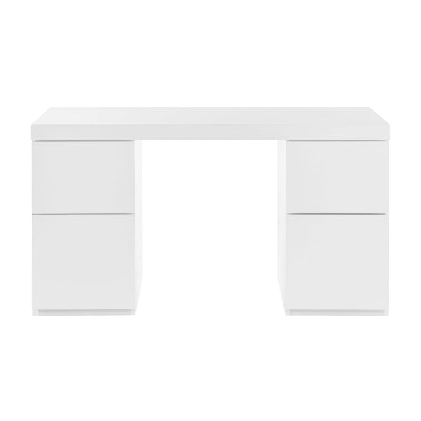 EE Test Vendor Tresero Modern Lacquered Writing Desk with Four Drawers for a Sleek Home Office EETEST-90631WHT-KIT
