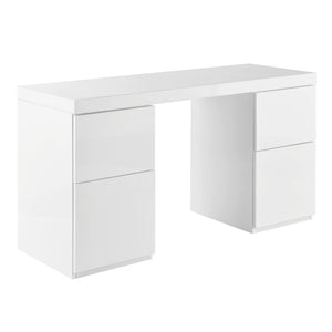 Tresero Modern Lacquered Writing Desk with Four Drawers for a Sleek Home Office