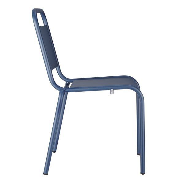 Otis Powder Coated Aluminum Stackable Patio Side Chairs Weather Resistant Outdoor Seating Set