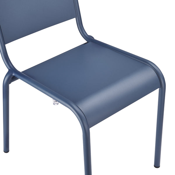 Otis Powder Coated Aluminum Stackable Patio Side Chairs Weather Resistant Outdoor Seating Set