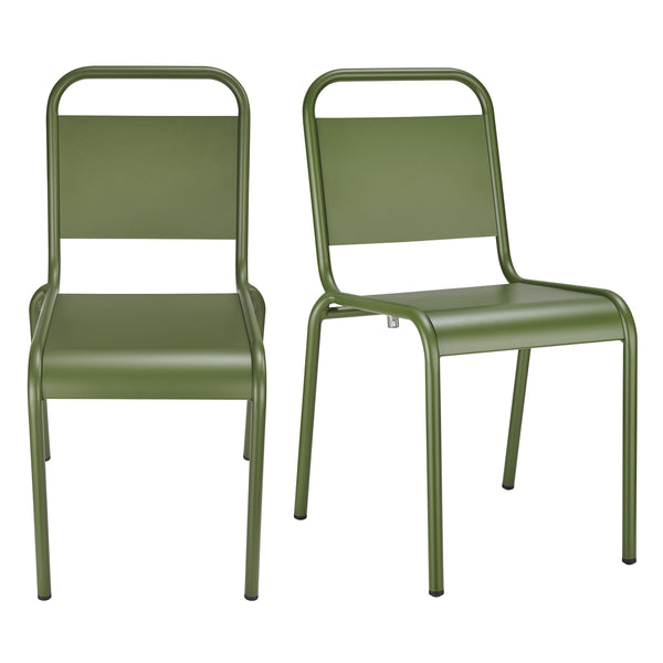 Otis Powder Coated Aluminum Stackable Patio Side Chairs Weather Resistant Outdoor Seating Set