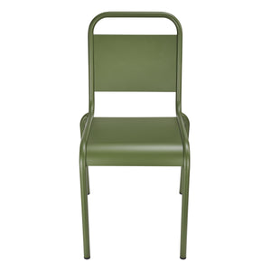 Otis Powder Coated Aluminum Stackable Patio Side Chairs Weather Resistant Outdoor Seating Set