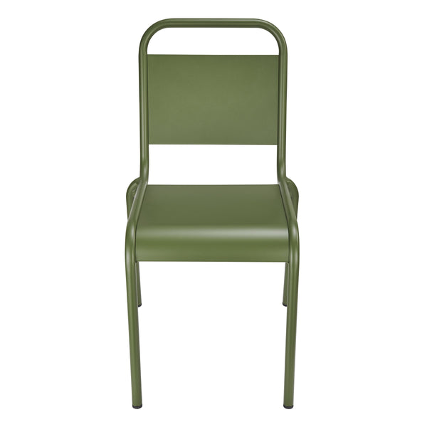 Otis Powder Coated Aluminum Stackable Patio Side Chairs Weather Resistant Outdoor Seating Set