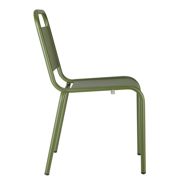 Otis Powder Coated Aluminum Stackable Patio Side Chairs Weather Resistant Outdoor Seating Set