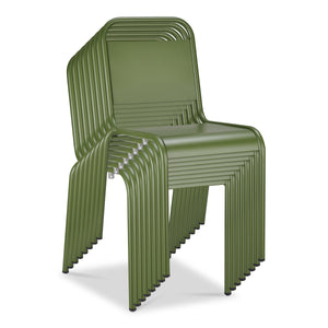 Otis Powder Coated Aluminum Stackable Patio Side Chairs Weather Resistant Outdoor Seating Set