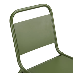 Otis Powder Coated Aluminum Stackable Patio Side Chairs Weather Resistant Outdoor Seating Set
