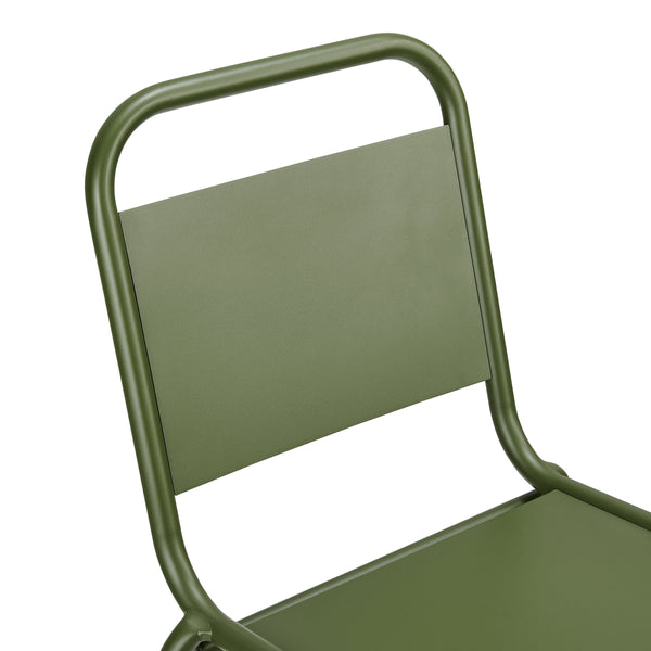 Otis Powder Coated Aluminum Stackable Patio Side Chairs Weather Resistant Outdoor Seating Set