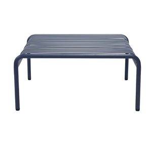 Enid Outdoor Coffee Table Powder Coated Steel Slat Design Rust Resistant Patio Accent
