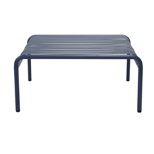 Enid Outdoor Coffee Table Powder Coated Steel Slat Design Rust Resistant Patio Accent