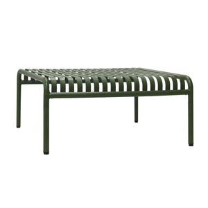 Enid Outdoor Coffee Table Powder Coated Steel Slat Design Rust Resistant Patio Accent