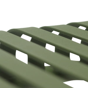 Enid Outdoor Coffee Table Powder Coated Steel Slat Design Rust Resistant Patio Accent