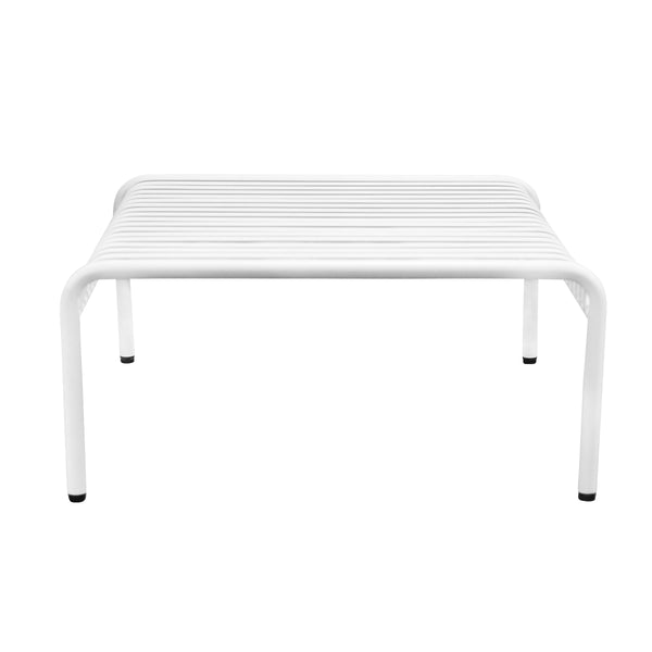 Enid Outdoor Coffee Table Powder Coated Steel Slat Design Rust Resistant Patio Accent