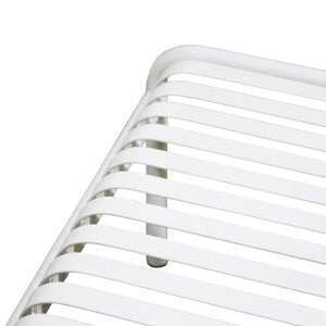 Enid Outdoor Coffee Table Powder Coated Steel Slat Design Rust Resistant Patio Accent