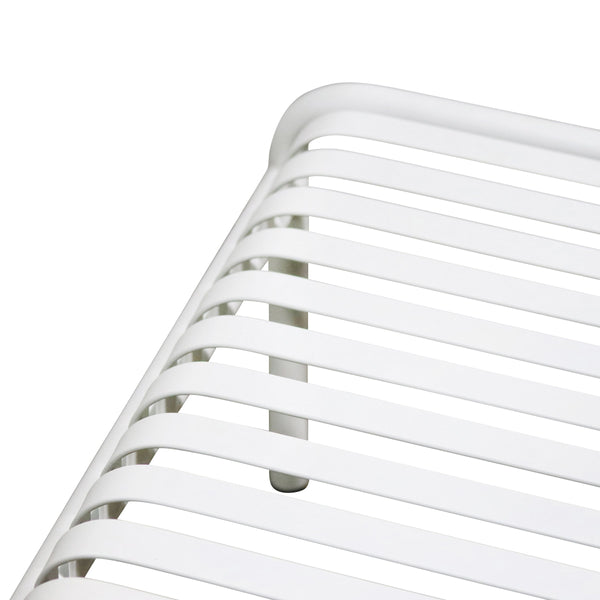 Enid Outdoor Coffee Table Powder Coated Steel Slat Design Rust Resistant Patio Accent