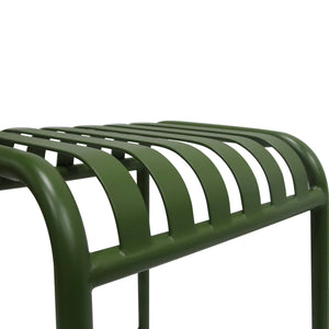 Enid Powder Coated Steel Outdoor Bar Stool Stackable Slat Design Rust Resistant Patio Seating