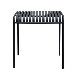 EE Test Vendor Enid Outdoor Steel Slat Patio Table Powder Coated for All Weather Rust Resistant Use Black EETEST-90734-BLK