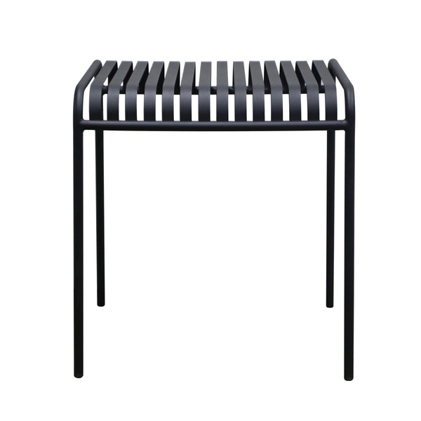 EE Test Vendor Enid Outdoor Steel Slat Patio Table Powder Coated for All Weather Rust Resistant Use Black EETEST-90734-BLK