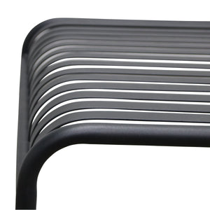 Enid Outdoor Steel Slat Patio Table Powder Coated for All Weather Rust Resistant Use