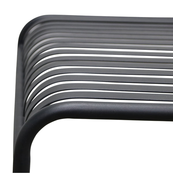 Enid Outdoor Steel Slat Patio Table Powder Coated for All Weather Rust Resistant Use