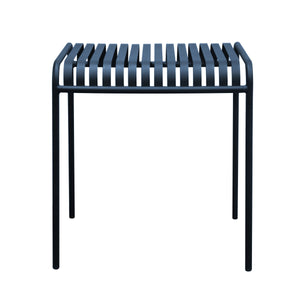Enid Outdoor Steel Slat Patio Table Powder Coated for All Weather Rust Resistant Use