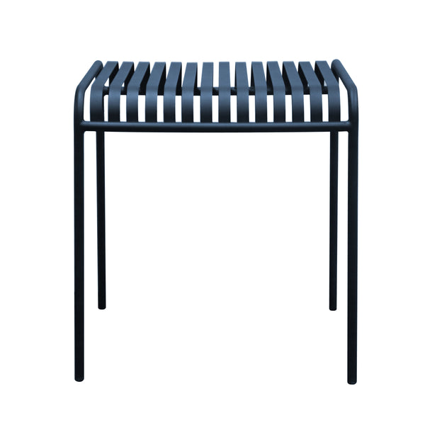Enid Outdoor Steel Slat Patio Table Powder Coated for All Weather Rust Resistant Use