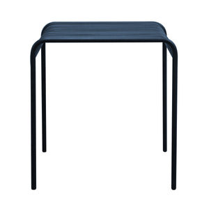 Enid Outdoor Steel Slat Patio Table Powder Coated for All Weather Rust Resistant Use