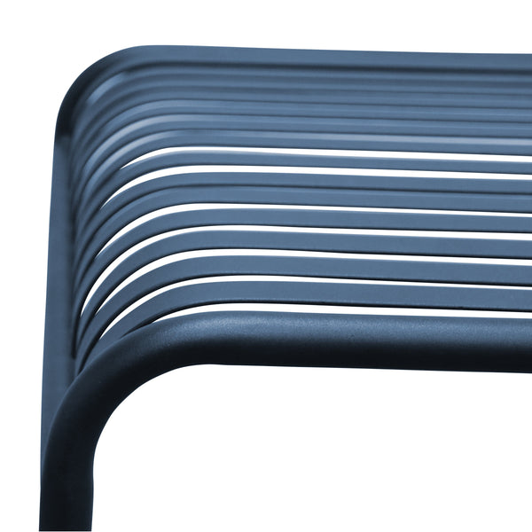 Enid Outdoor Steel Slat Patio Table Powder Coated for All Weather Rust Resistant Use