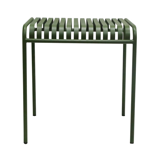 Enid Outdoor Steel Slat Patio Table Powder Coated for All Weather Rust Resistant Use