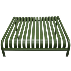 Enid Outdoor Steel Slat Patio Table Powder Coated for All Weather Rust Resistant Use