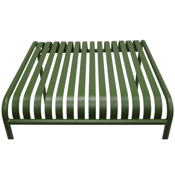 Enid Outdoor Steel Slat Patio Table Powder Coated for All Weather Rust Resistant Use