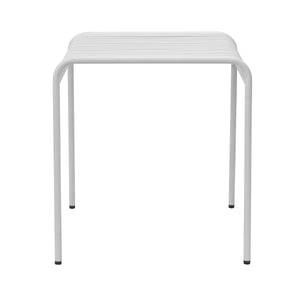 Enid Outdoor Steel Slat Patio Table Powder Coated for All Weather Rust Resistant Use