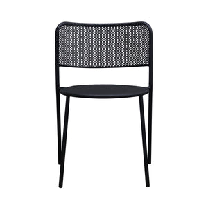 Nansen Powder Coated Steel Stackable Outdoor Chair with Perforated Design for Patio Set of 2