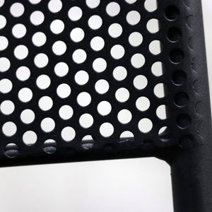 Nansen Powder Coated Steel Stackable Outdoor Chair with Perforated Design for Patio Set of 2