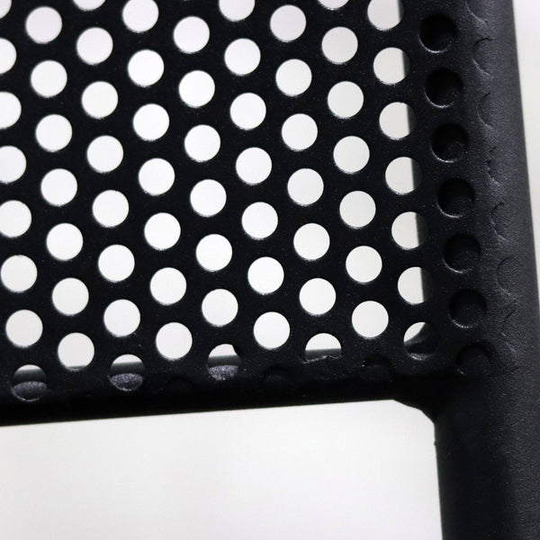 Nansen Powder Coated Steel Stackable Outdoor Chair with Perforated Design for Patio Set of 2