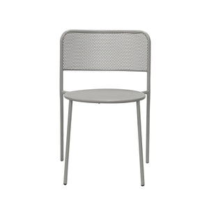 Nansen Powder Coated Steel Stackable Outdoor Chair with Perforated Design for Patio Set of 2