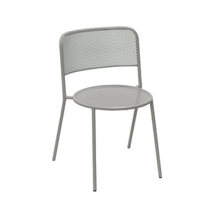 Nansen Powder Coated Steel Stackable Outdoor Chair with Perforated Design for Patio Set of 2
