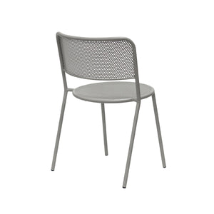 Nansen Powder Coated Steel Stackable Outdoor Chair with Perforated Design for Patio Set of 2