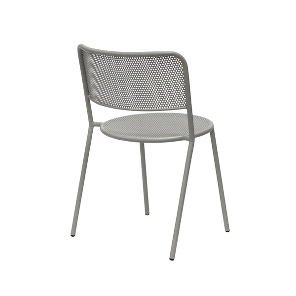 Nansen Powder Coated Steel Stackable Outdoor Chair with Perforated Design for Patio Set of 2
