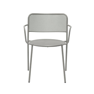 Nansen Perforated Steel Stackable Outdoor Armchairs Powder Coated Weather Resistant Patio Set