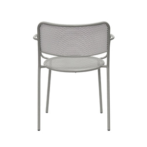 Nansen Perforated Steel Stackable Outdoor Armchairs Powder Coated Weather Resistant Patio Set