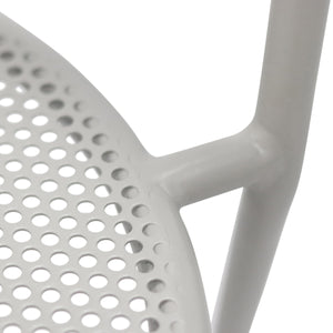 Nansen Perforated Steel Stackable Outdoor Armchairs Powder Coated Weather Resistant Patio Set