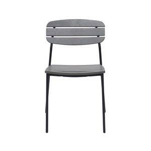 Kalmar Stackable Resin Outdoor Side Chair with Anti-rust Steel Frame for Patios and Cafes