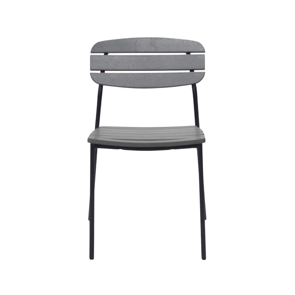 Kalmar Stackable Resin Outdoor Side Chair with Anti-rust Steel Frame for Patios and Cafes