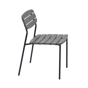 Kalmar Stackable Resin Outdoor Side Chair with Anti-rust Steel Frame for Patios and Cafes