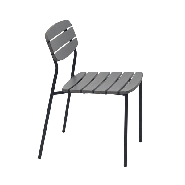 Kalmar Stackable Resin Outdoor Side Chair with Anti-rust Steel Frame for Patios and Cafes