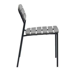 Kalmar Stackable Resin Outdoor Side Chair with Anti-rust Steel Frame for Patios and Cafes