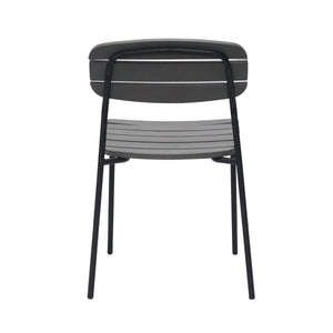 Kalmar Stackable Resin Outdoor Side Chair with Anti-rust Steel Frame for Patios and Cafes
