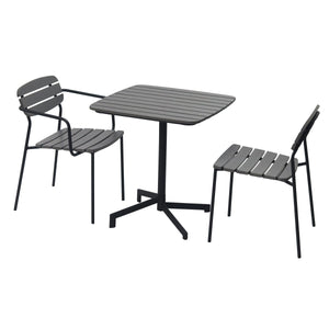Kalmar Stackable Resin Outdoor Side Chair with Anti-rust Steel Frame for Patios and Cafes