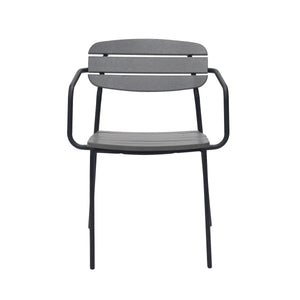 Kalmar Stackable Resin Outdoor Armchair Set Weather Resistant Patio Seating with Steel Frame